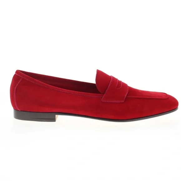 Talbots Red Suede Loafer Flats Womenโs Size 9.5 - Picture 1 of 11